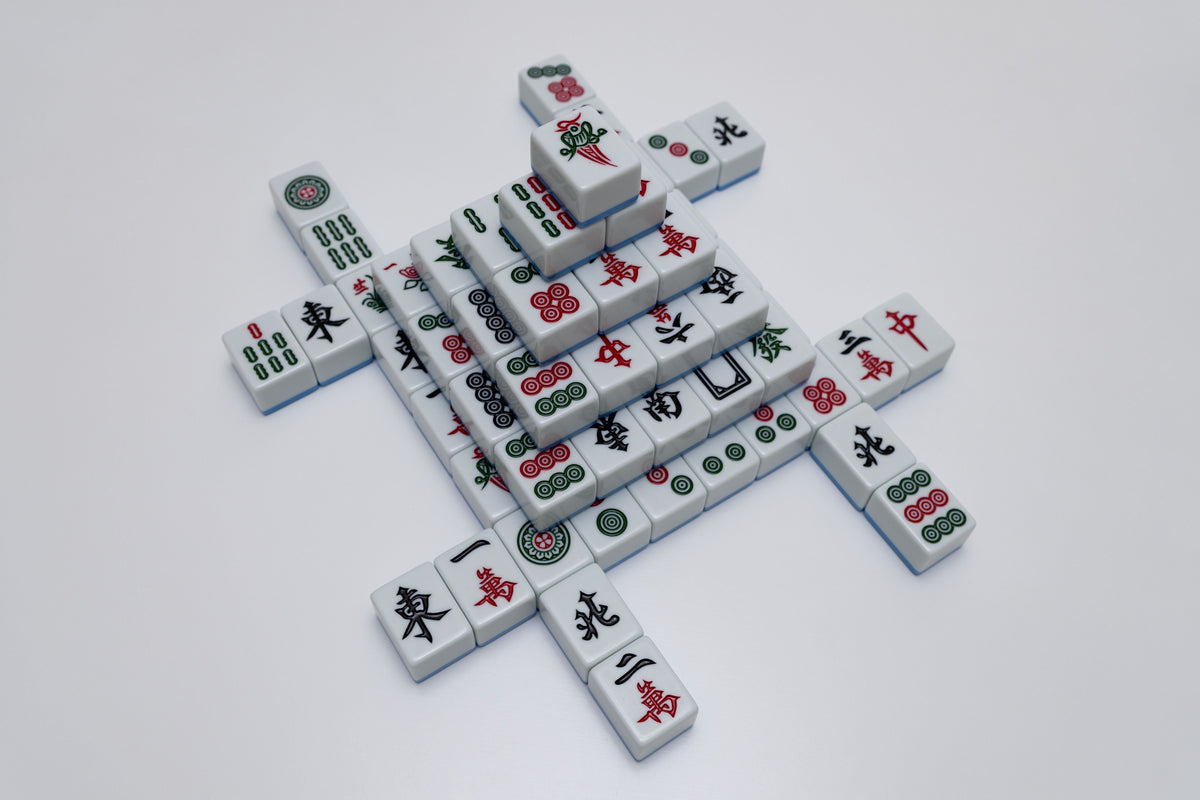 Mahjong tiles arranged on a surface — Hong Kong Cantonese mahjong family ritual