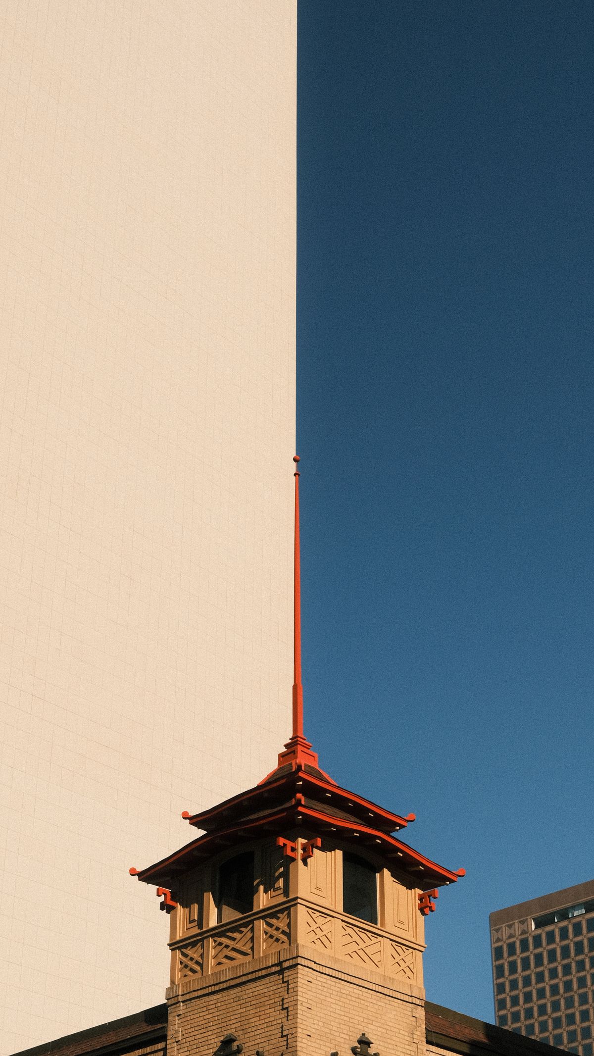 A building in San Francisco Chinatown with traditional Chinese architectural details