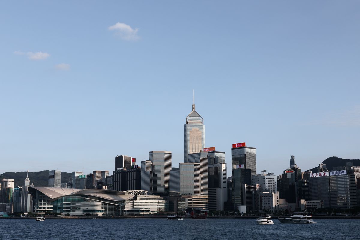 Hong Kong cityscape with Victoria Harbour view at dusk