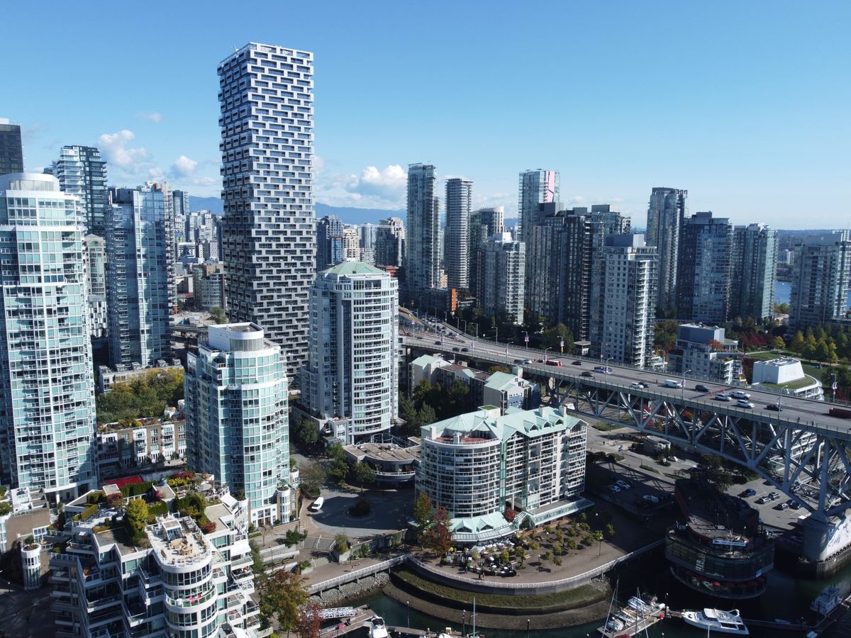 Aerial view of the Vancouver, Canada skyline during daytime